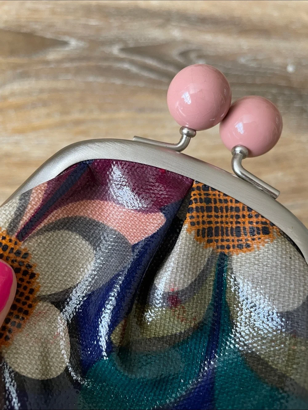 Fossil Key-Per Coated Canvas Kiss-lock Coin Purse